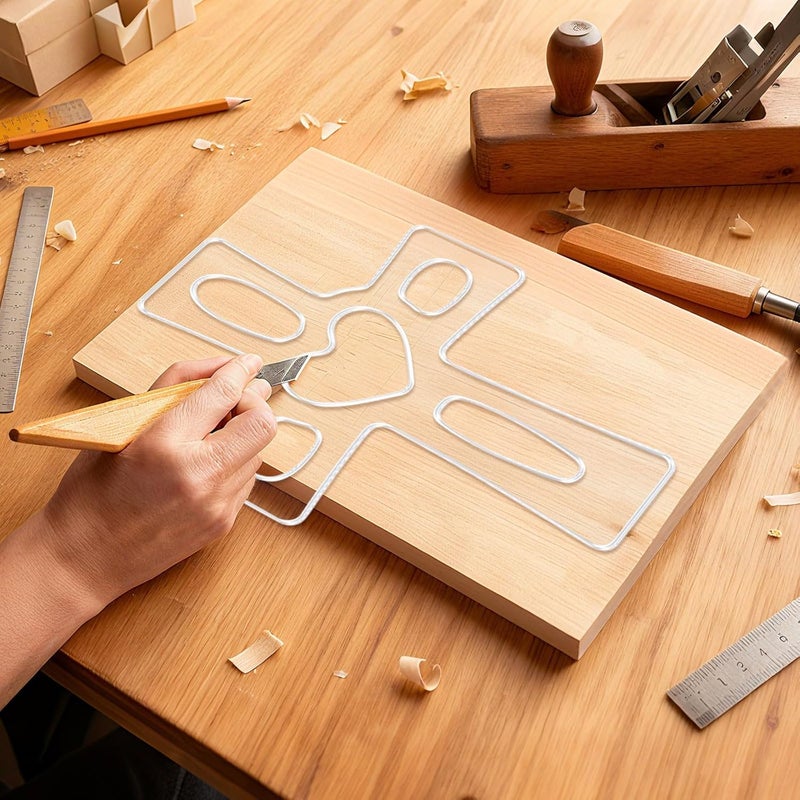 beinkmake Crosses Template Acrylic Clear Valet Tray Hollow Heart Shape Router Template for Woodworking Drawing Inlay Templates Charcuterie Board Handicraft Decorative 7.5x9.8inch - Image 4